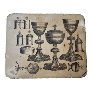Vintage Stone With Antique Chalice Print