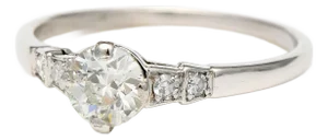 Platinum Art Deco Old European Cut Diamond(0.51) Ring, size 6.5