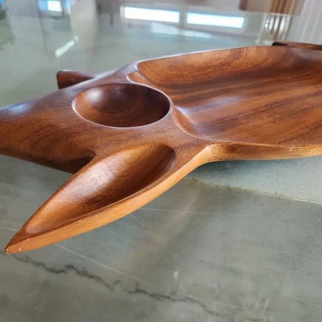 Mid-Century Modern 1970s Pig Party Platter Serving Tray Wood Charcuterie Board For Sale - Image 3 of 12