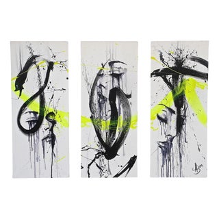 MS, Three-Part Painting of Eve & the Snake, 2024, Acrylic on Canvas, Set of 3 For Sale