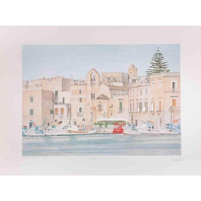 Contemporary Rosanna Cattaneo, When the Port Is Silent, 1990s, Lithograph For Sale - Image 3 of 3