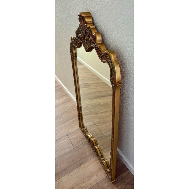 French Country Vintage Rococo Style Large Wall Mirror For Sale - Image 3 of 11