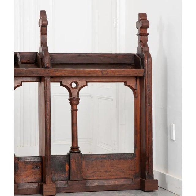19th Century French 19th Century Walnut & Oak Church Altar Railing For Sale - Image 5 of 13