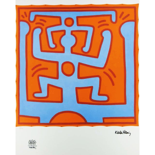 Keith Haring Limited Edition Lithograph Numbered in Pencil - 51 of 150 After Authorization stamps: Impressed Oringinal...
