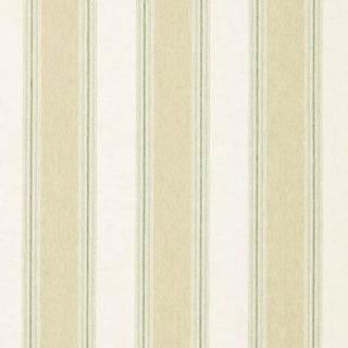 Schumacher Savannah Linen Stripe Fabric in Sesame For Sale