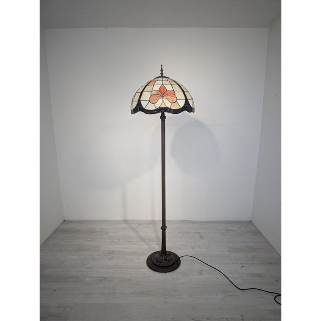 Tiffany Stained Glass Floor Lamp For Sale - Image 6 of 18
