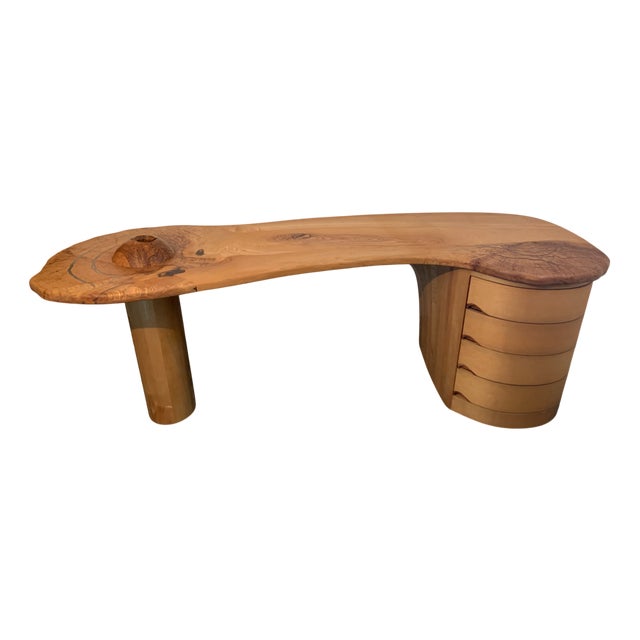 Curved Ash Wood Desk by Peter Depping For Sale