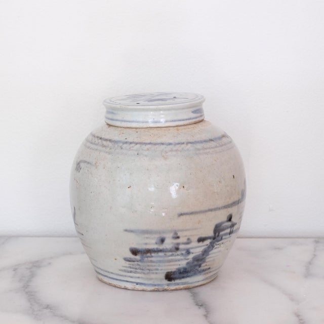 Antique Scenic Hand-Painted Chinese Ginger Jar For Sale - Image 4 of 8