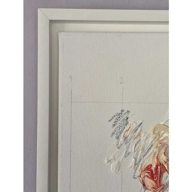 Wood # 'Flower' #3 - High-End Framed Cy Twombly Style Minimalist Botanic Oil on Canvas For Sale - Image 7 of 8