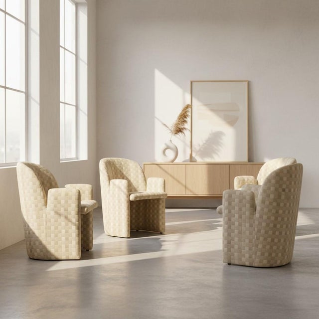 Ivory Directional Sculptural Club Chairs - Set of 4 For Sale - Image 8 of 8