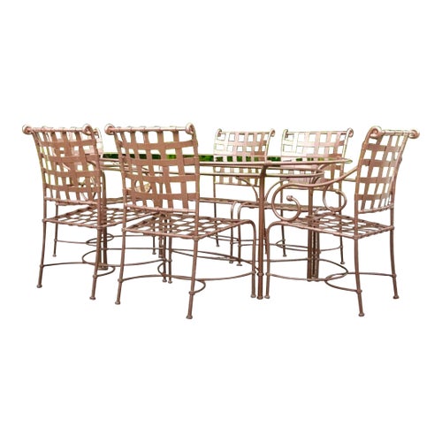 Vintage Regency Brown Jordan “Florentine” Cast Aluminum Dining