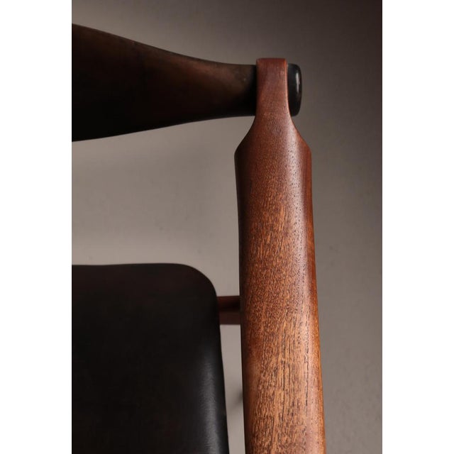 Model CH-34 Armchair in Teak & Black Leather from Hans J. Wegner, 1950s For Sale - Image 13 of 18