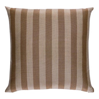 Schumacher Hanson I/O Stripe 20" Pillow In Flax For Sale