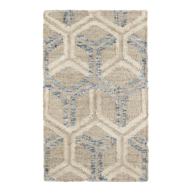 Dash & Albert by Annie Selke Tala Blue Woven, 9' 6" x 13' 6" For Sale