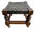 Vintage Spanish Revival Woven Leather Strap Rolling Footstool For Sale