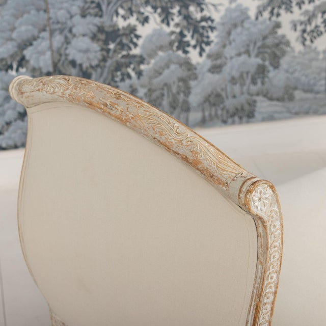 19th C. Swedish Gustavian Period Upholstered Daybed in Original Paint For Sale - Image 10 of 18