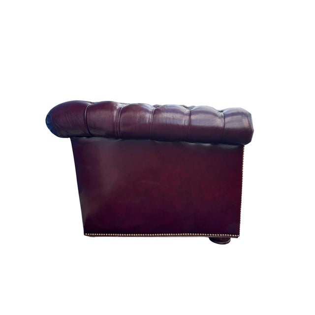 Traditional Vintage Leathercraft Tufted Leather Chesterfield Sofa For Sale - Image 3 of 10