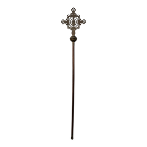 Antique Brass Church Processional Cross Jesus Ethiopian Orthodox Tewahedo
