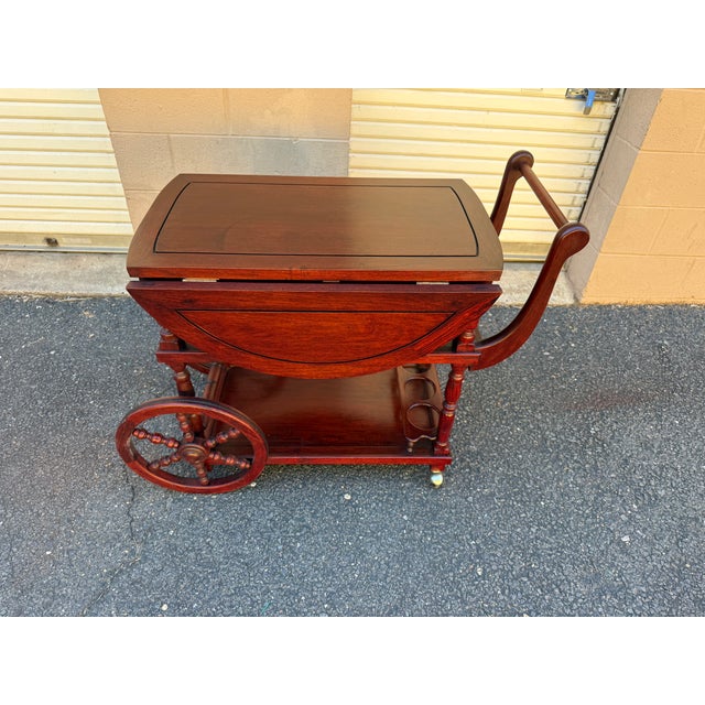 Late 20th Century Vintage Rosewood Drop Leaf Tea Bar Cart Vintage Rosewood Tea-Bar Cart. Solid wood, solid wood....