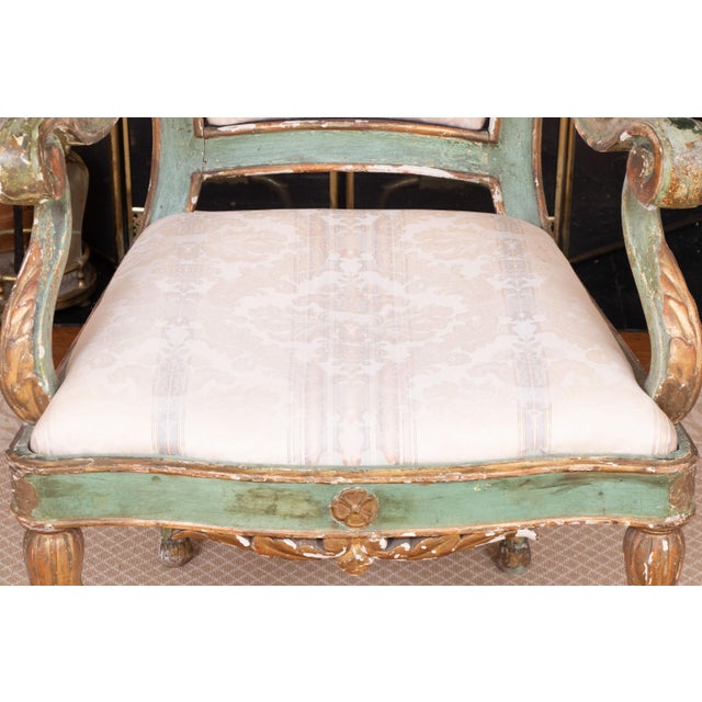 Authentic 18th Century Venetian Carved Wood and Gesso Hall Chair For Sale - Image 4 of 18
