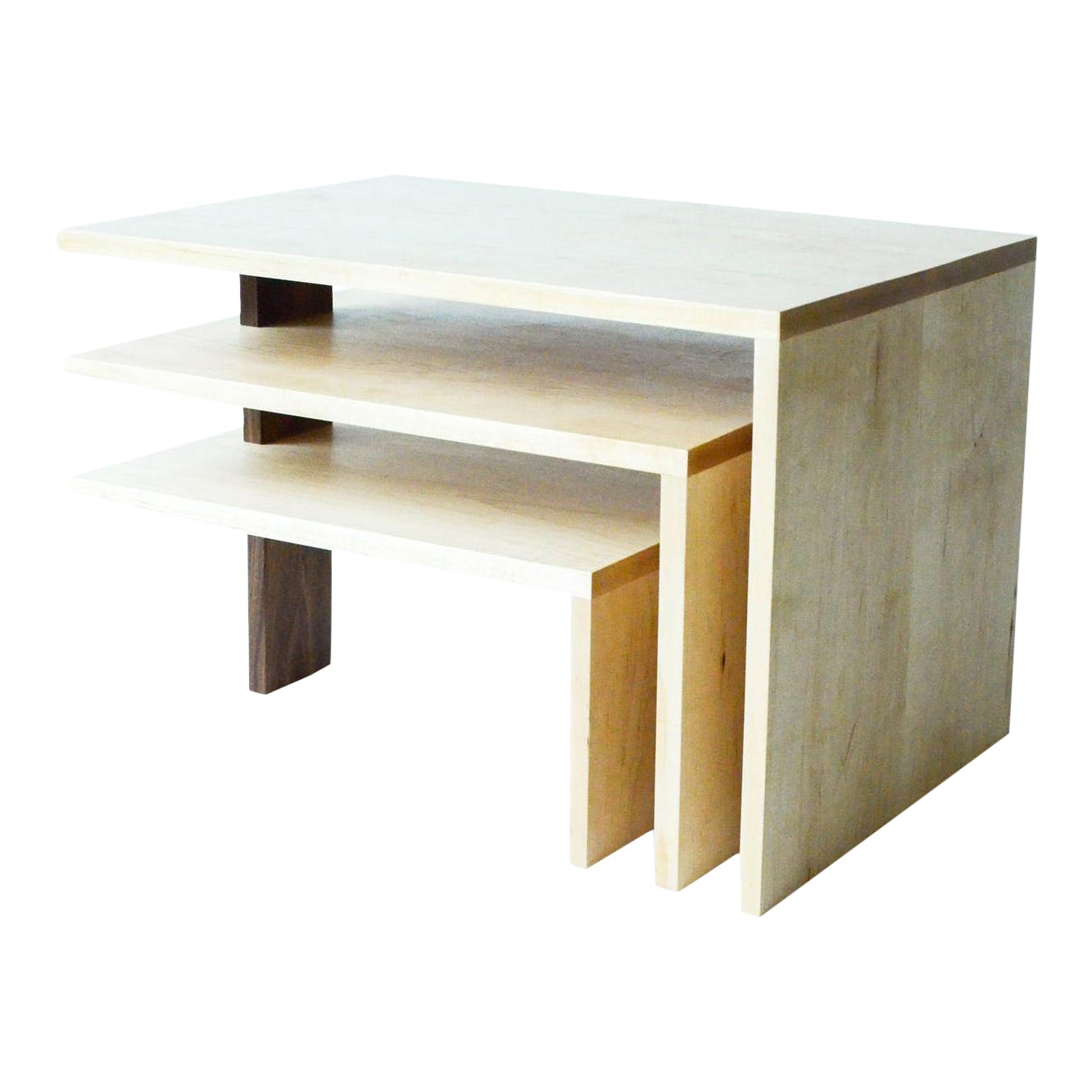 Modern 3 Tier Hardwood Coffee Table Chairish