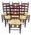 Late 20th Century Primitive Rustic Ladder Back Woven Rush Seat Dining Side Chairs - Set of 6 For Sale