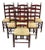Primitive Rustic Ladder Back Woven Rush Seat Dining Side Chairs - Set of 6 For Sale
