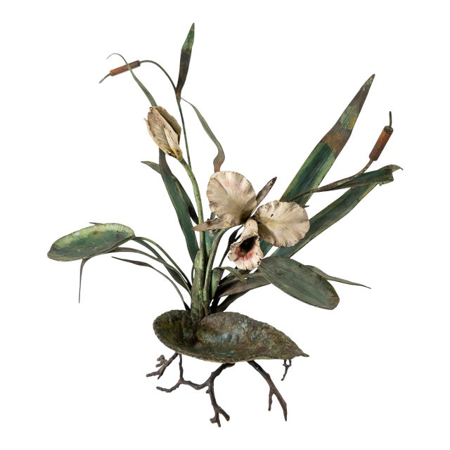 19th Century Austrian or French Cold Painted Tole Floral Centerpiece For Sale