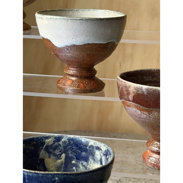 Vintage Hand-Crafted Studio Ceramic Chawan Bowls, 1980s, Set of 6 For Sale - Image 4 of 15