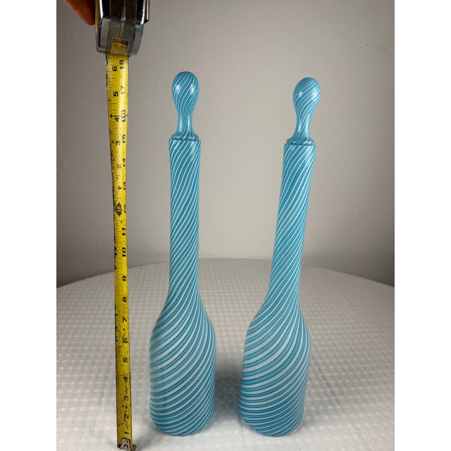 Rare Pair of Fratelli Toso Murano Vintage Italian Glass Decanters For Sale In Denver - Image 6 of 10