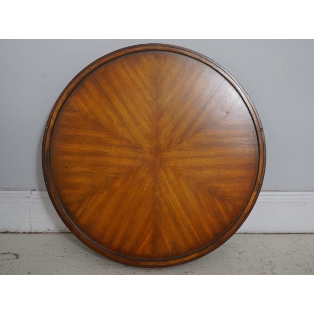 Maitland Smith Round Tray Top Mahogany Serving Table For Sale - Image 14 of 16