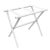 Transitional White Wood Bamboo Inspired Luggage Rack with 3 White Nylon Straps For Sale - Image 3 of 3