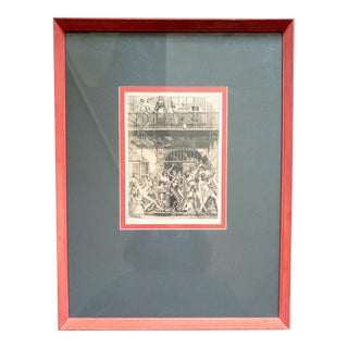 Mid-Century Etching of Mardi Gras on Canal Street by Morris Henry Hobbs For Sale