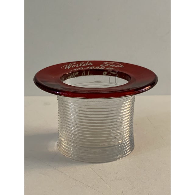 American Vintage 1934 World's Fair Ruby Flash Toothpick Holder For Sale - Image 3 of 8