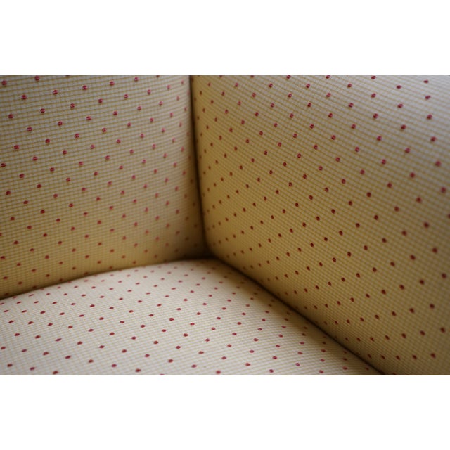 Pair of Slim Upholstered Wingback Chairs Attributed to Kittinger For Sale - Image 9 of 10