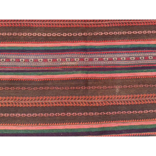 1970s Vintage Afghan Hand Woven Tribal Maldari Kilim Rug For Sale - Image 5 of 7