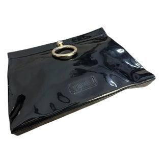 An Iconic 1980s Franco Moschino Blue Plastic and Brass Hand Bag For Sale