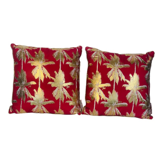 Juicy Couture La78 Gold Palm Trees Pillows For Sale