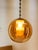 Amber Double Glass Suspension with Brass Frame For Sale - Image 5 of 18