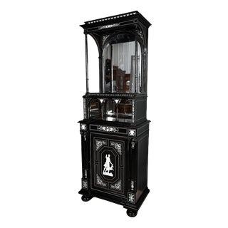 Late 19th Century Napoleon III State Cabinet in Blackened Pear Wood For Sale