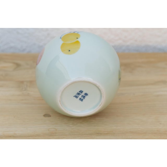 Hand-Painted Duckling & Floral Miniature Vase For Sale - Image 4 of 6