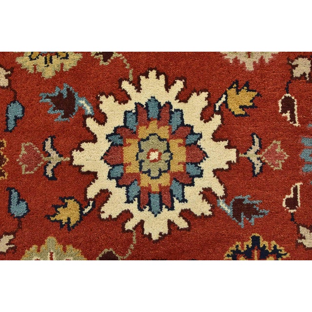 Mahal Rug 9' X 12'5' Red Wool Traditional Hand-Knotted Oriental Carpet For Sale - Image 9 of 15