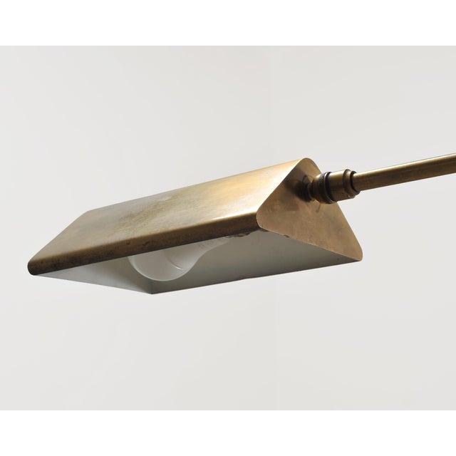 Mid-Century Patinated Brass Adjustable Pharmacy Floor Lamp For Sale In Sacramento - Image 6 of 16