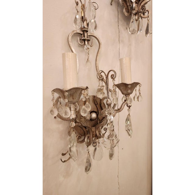 Early 20th Century Early 20th Century Metal and Glass Sconces Maison Bagues Style - Set of 2 For Sale - Image 5 of 7