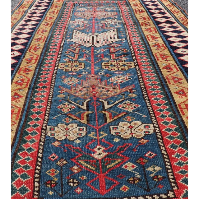 Antique Caucasian Shirvan Rug With Tribal Design and Motifs in Vivid Colors For Sale - Image 4 of 12