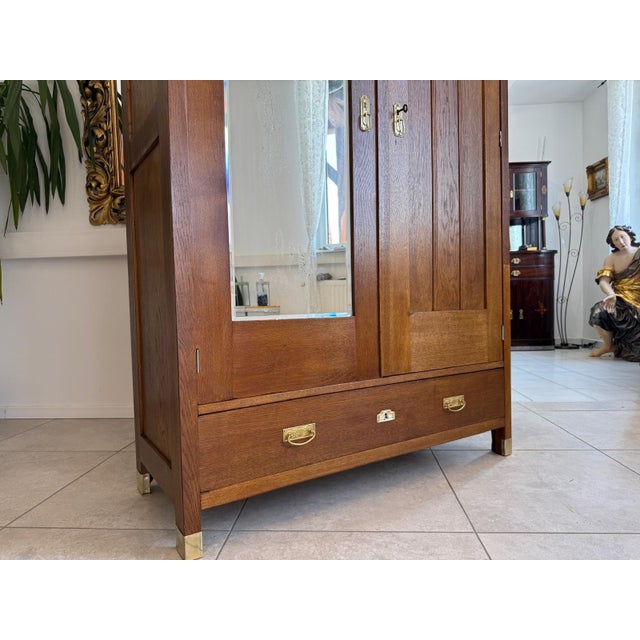 Art Nouveau Wardrobe Cabinet, 1890s For Sale - Image 9 of 11