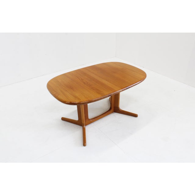 Vintage Glostrup Danish oval extendable dining table solid teak 1960s Glostrup Danish oval extendable dining table made of...