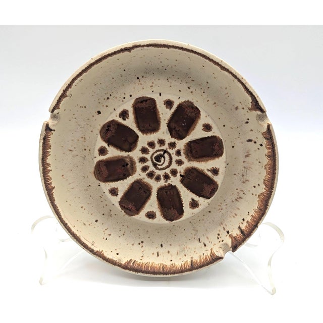Offered is a vintage, circa. early 1970s speckled stoneware ceramic ashtray made by Otagiri Mercantile Company in Japan...