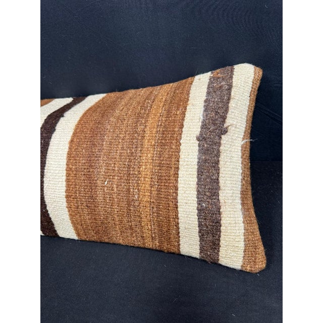 Turkish Hemp Pillow Cushion Natural Beige Brown Cushion Cover 14"x40" For Sale - Image 4 of 4