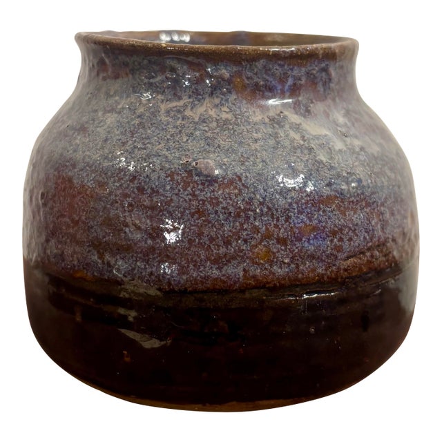 Vintage 1980s Signed American Studio Pottery Art Vase For Sale